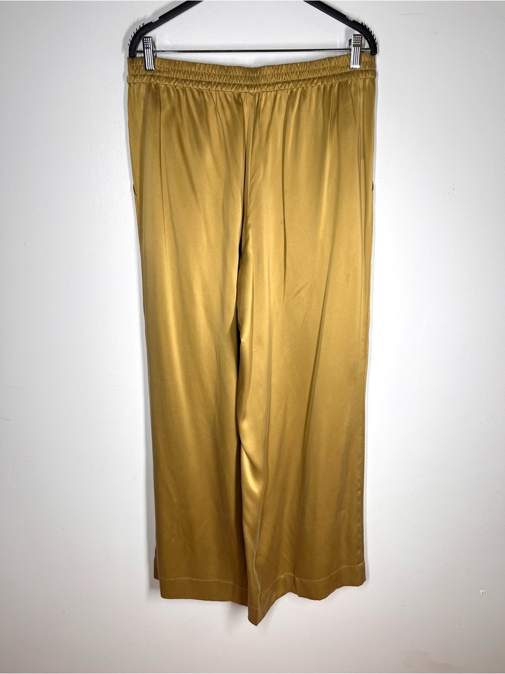 Faherty Sandwashed Silk Gemma Wide Leg Pants in Antique Bronze Sz L - Picture 3 of 6